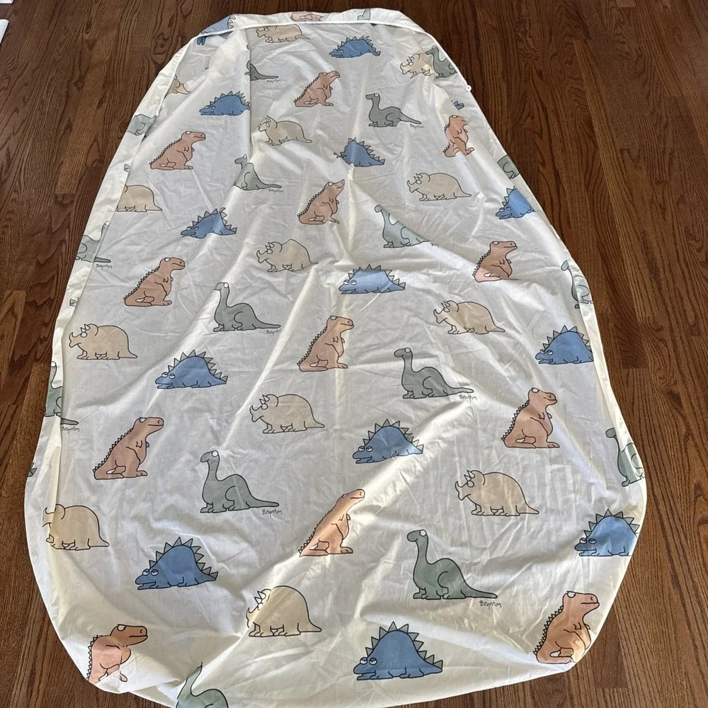 Vintage Sandra Boynton Twin Sheet Set‎ Dinosaur Print Bedding Martex Fabric 80s